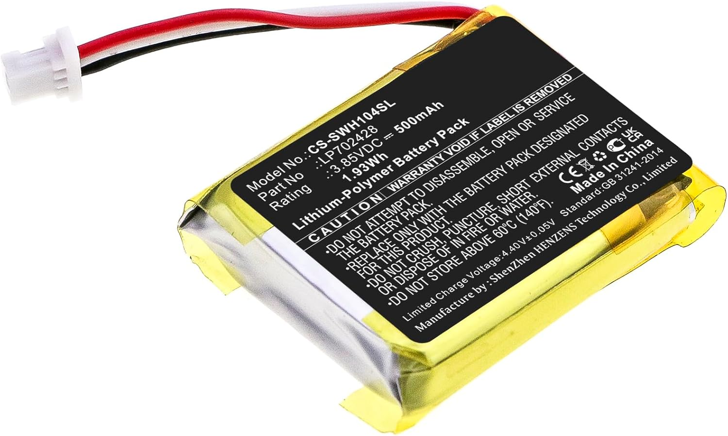 Replacement Battery for Sony WF-1000XM4 Charging Case,Lp702428,500Mah image number 3