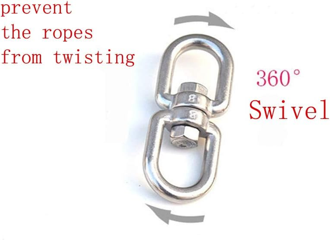 8 Pieces NUZAMAS M6 Double Ended Swivel Eye Hooks, 304 Stainless Steel Eye to Eye Swivel Shackle Key Ring Keychain Connector image number 4