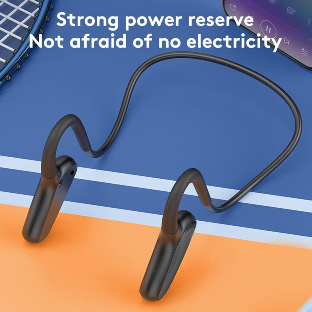 M-D8 Bone Conduction Headphones Open Ear -Compatible 5.2 Wireless Earphones Practical Headset for Sport - Black image number 3