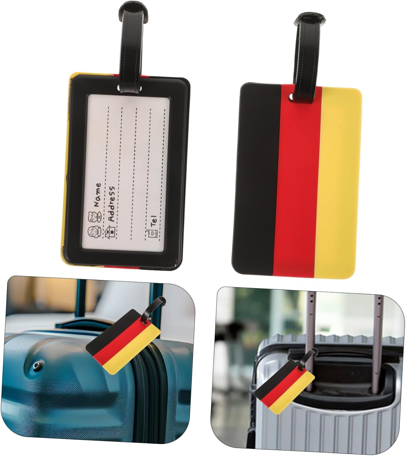 JEWEDECO 2Pcs Flag Luggage Tags Travel Suitcase Labels for Easy Identification Lightweight Portable Baggage Tag Travel Accessories For image number 5