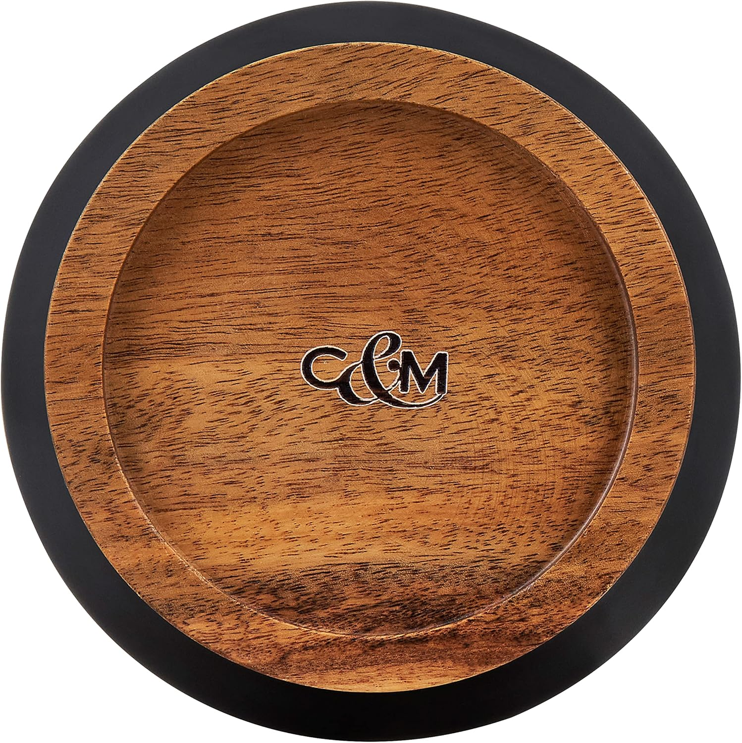 Cole & Mason Elmdon Black/Grey Garlic Keeper, Kitchen Organisation, Storage Pot for Fresh Garlic, Ceramic/Acacia/Silicone, (H) 120 Mm X (D) 110 Mm image number 2