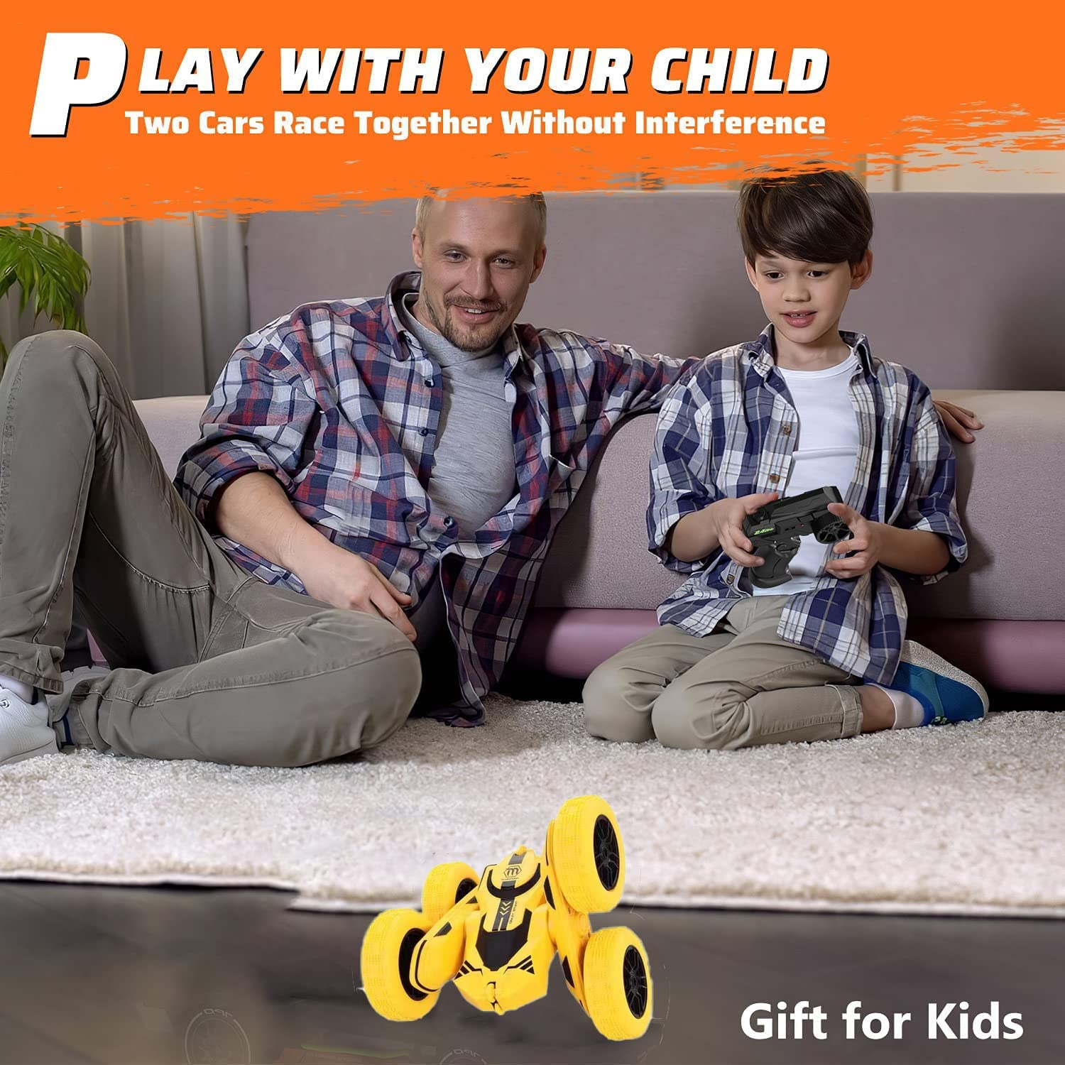 RC Stunt Car with Rollover Stunt and Wall Flip Function for Kids| Rechargeable 4WD Remote Control Car | Double Sided Rotating Car with Tumbling and 360&deg; Spinning Features|Toy Car Crawler Vehicle Toy. image number 2