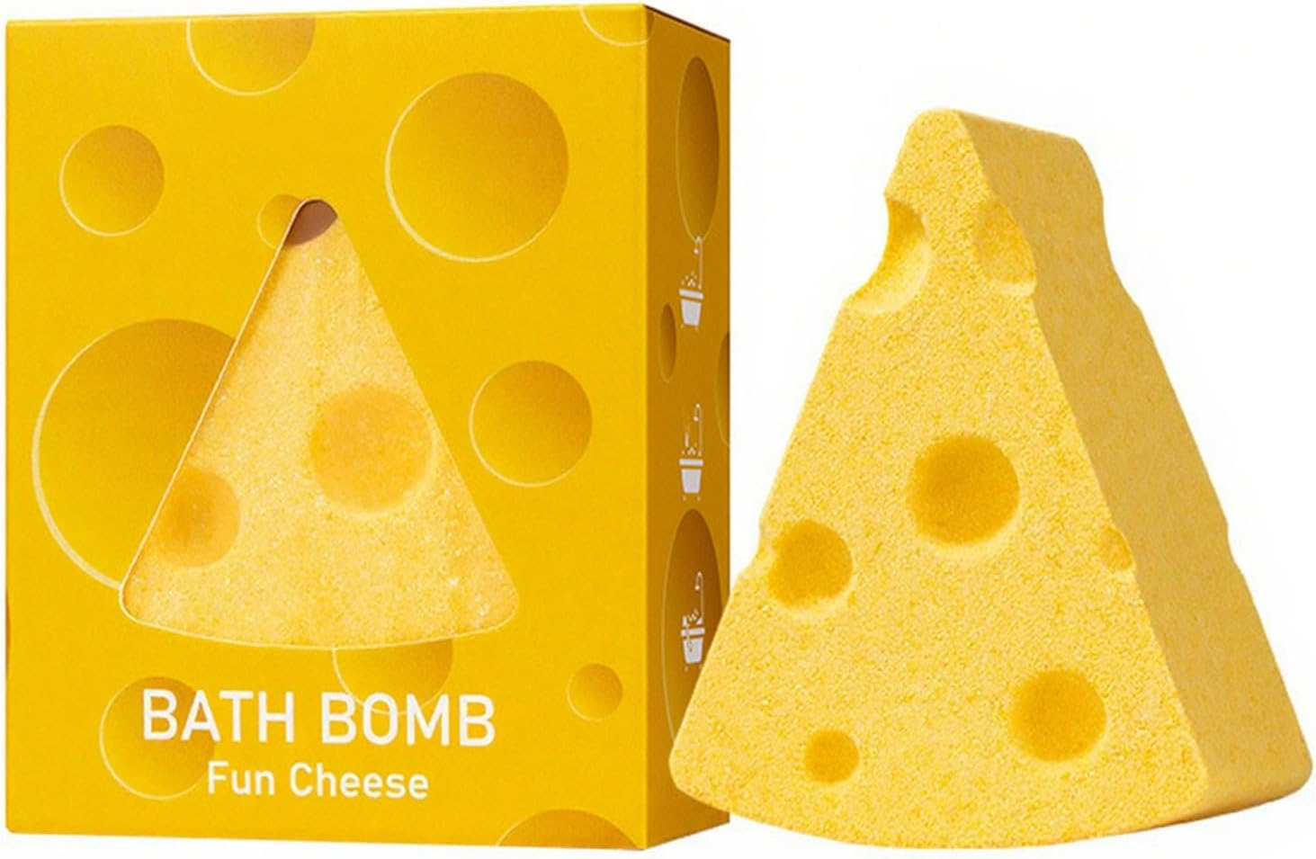 Aislor the Cheese Bath Single Cheesy Bath Bomb, Luxurious Moisturizing Fizzie Yellow One Size image number 3