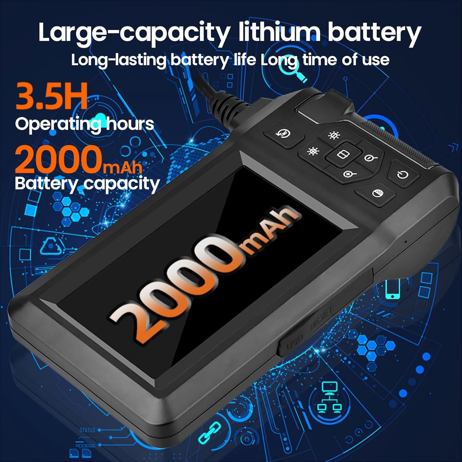 Endoscope Camera with Light, Angkng Inspection Camera 4.3" IPS Screen, 1080P Borescope with 8 LED Light, Handheld IP67 Waterproof Endoscope, 5M Semi-Rigid Cord Borescope for Drain Sewer Pipe image number 4