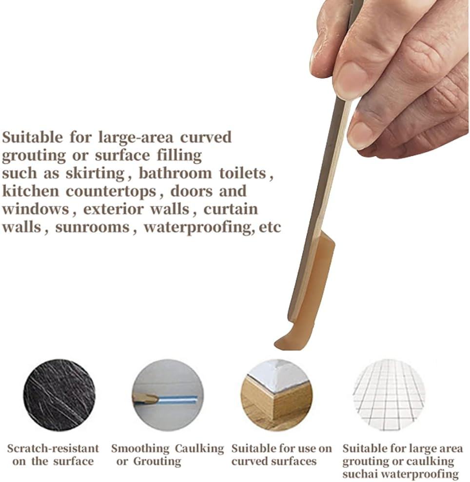 JTGYMY 8 Pcs Multitool Set Rubber Caulking Tool Kit for Ceramic Tiles, Baseboards, Kitchens, Bathrooms - ABS + Rubber - 4 Sizes Set image number 5