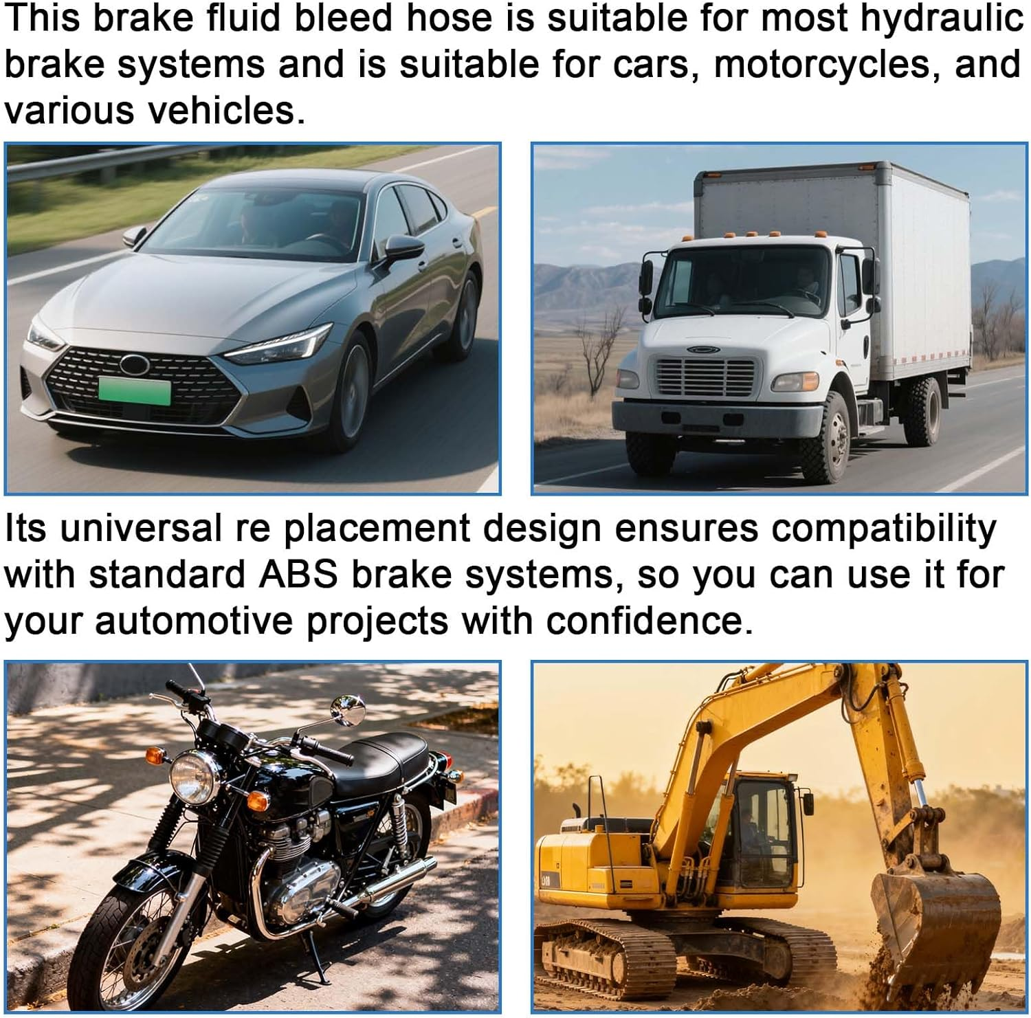 Brake Fluid Bleeder Hose, 1.2M/3.93Ft Motorcycle Brake Bleeding Hose Oil Fluid Extractor with Adapter Universal Braking System Repair Accessories for Car Motorcycle image number 4