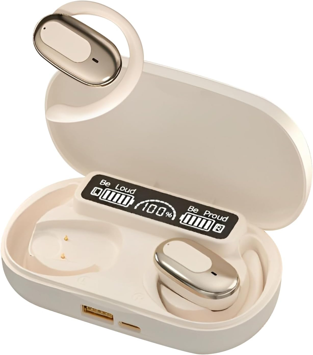 Ear Clip Earbuds, Wireless Comfort Open Ear Buds, Waterproof Noise Reduction Long Battery Life Smart Earphone for Game Men Travel Women Phones Adults Home image number 1