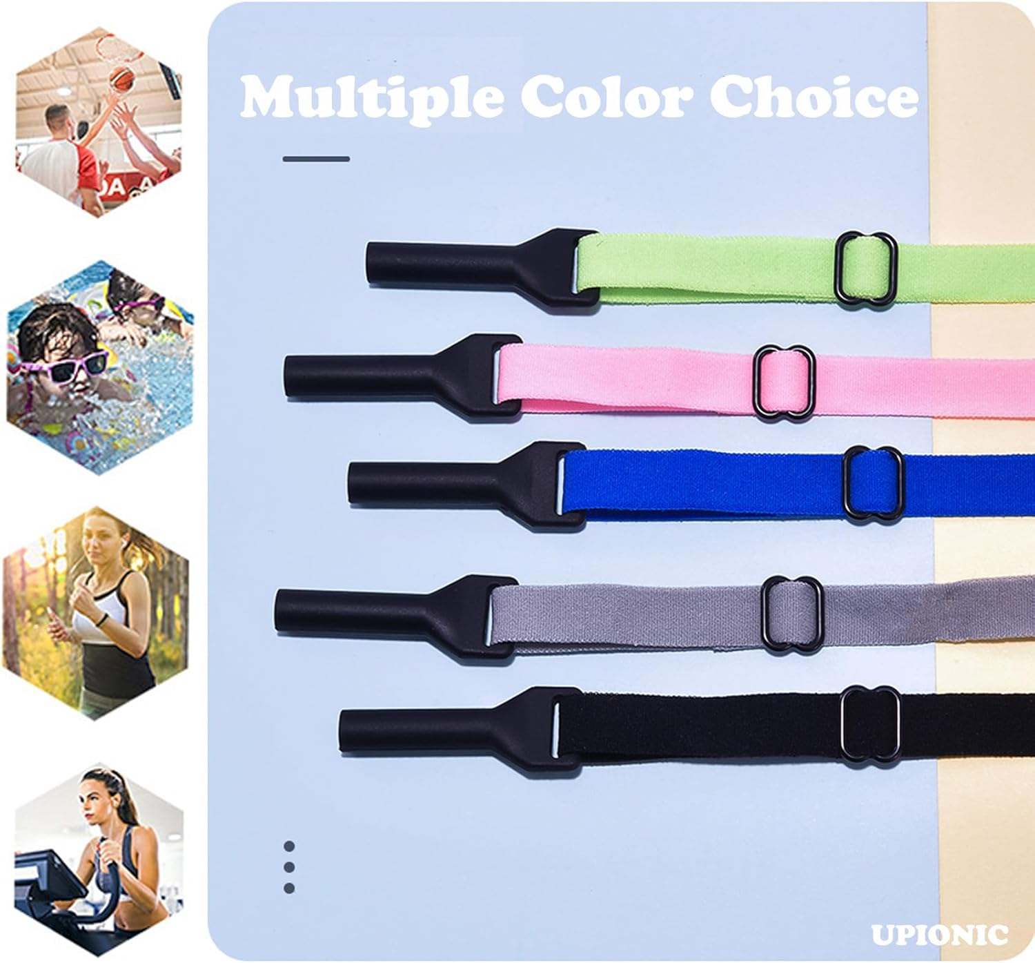 UPIONIC Adjustable Kids Glasses Strap, 5Pcs No Tail Spectacle Straps, Kid'S Eyewear Holder Strap for Boy and Girl - Multiple Colors 1 image number 4