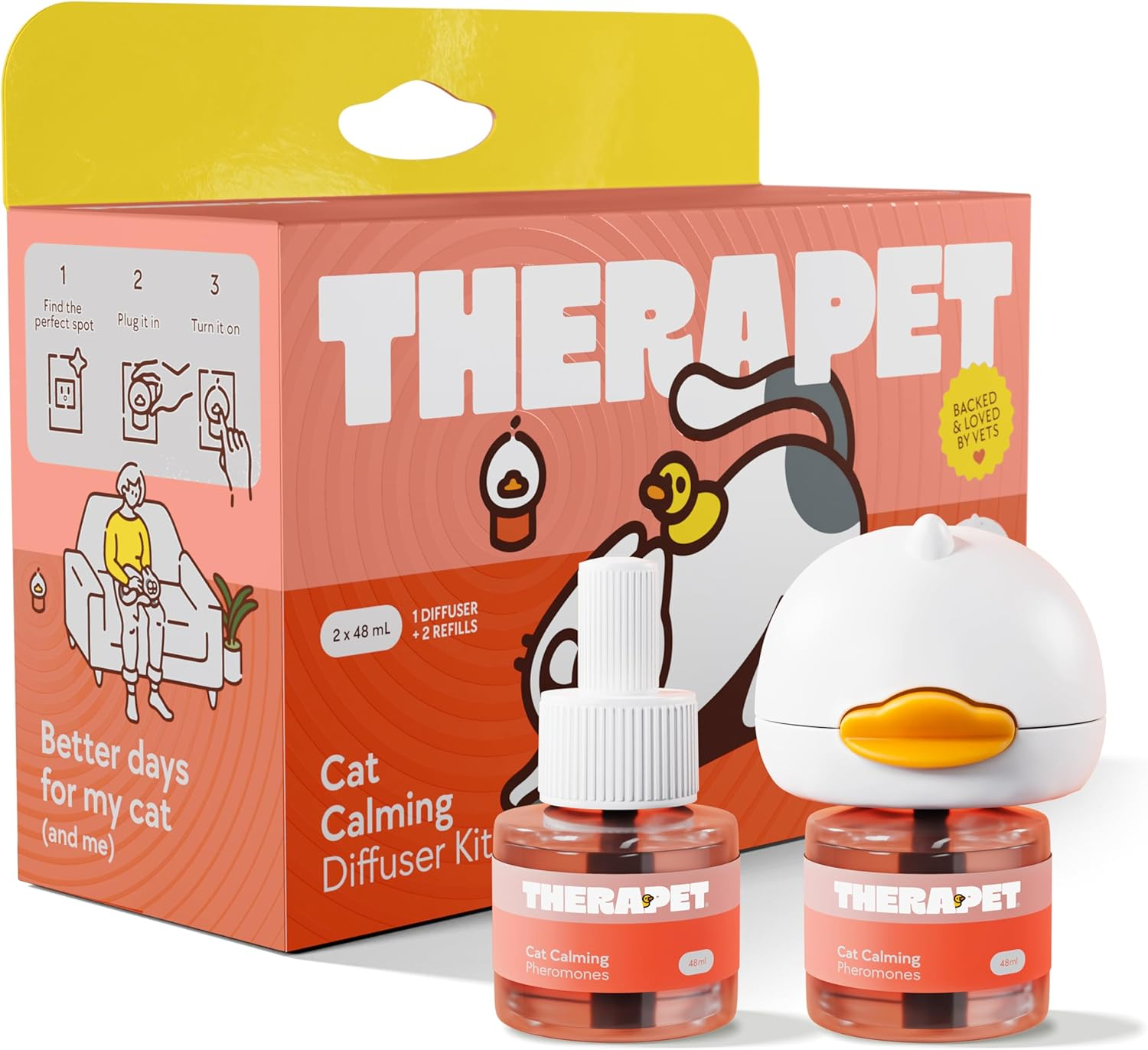 Cat Calming Diffuser 60 Day Starter-Kit, Advanced Cat Pheromones Calming Diffuser, Anti-Anxiety and Cat Pheromone Diffuser for Kittens and Cats image number 2