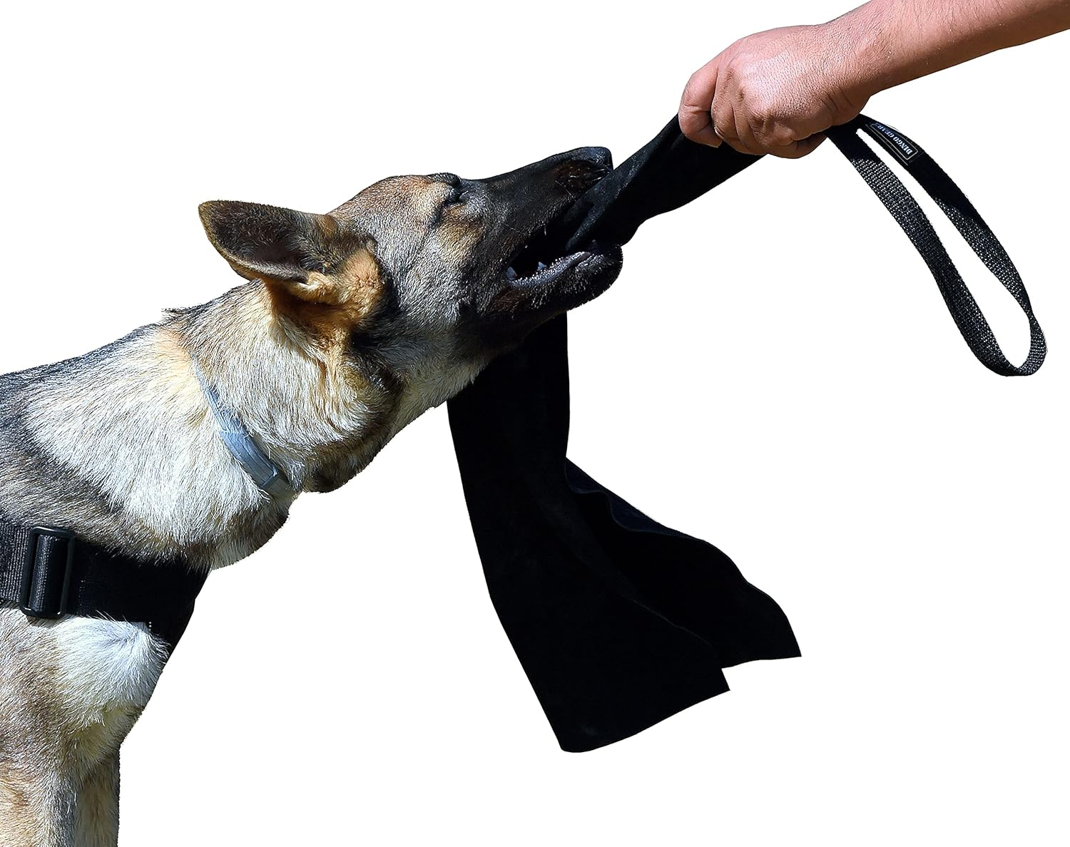 Dingo Gear Leather Bite Rag with 1 Handle Prey Drive Dog Training Tug Black 65 Cm S00487