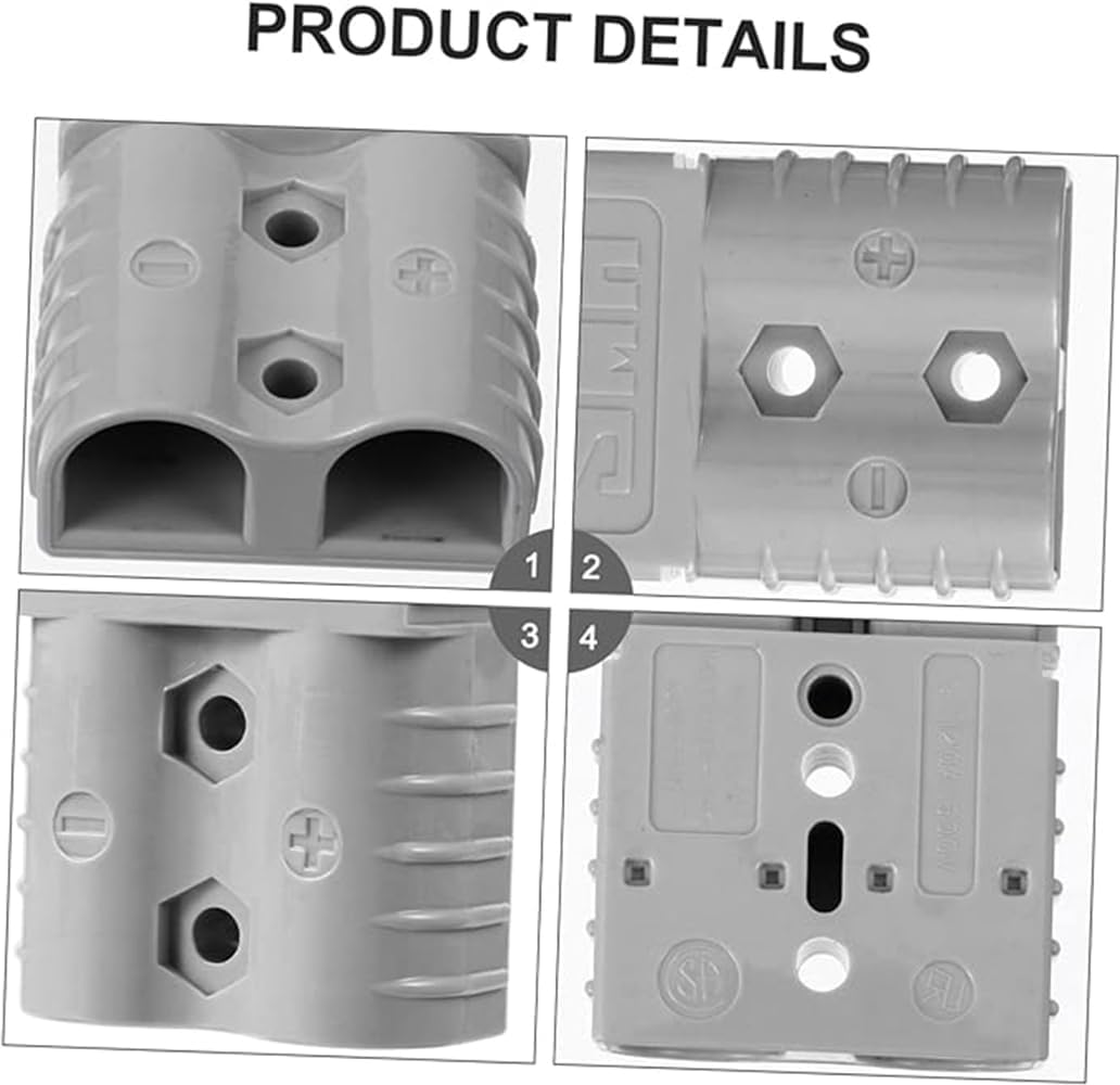 10 Pcs Anderson Style Plug Connectors 50 AMP 6AWG 12-24V DC Power Contacts Plugs with Solid Copper Terminals (10) image number 4