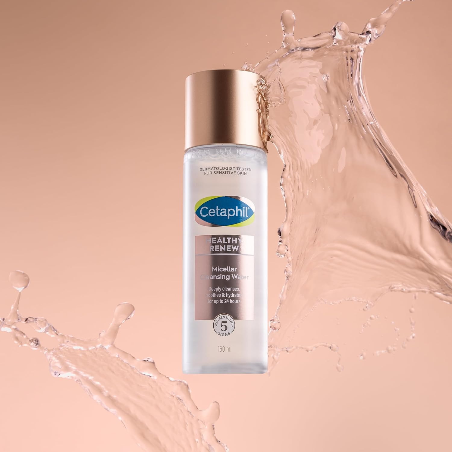 Cetaphil Healthy Renew Micellar Cleansing Water 160Ml, Make up Remover for Sensitive Skin, Provides 24 Hour Hydration, Dermatologist Tested. image number 4