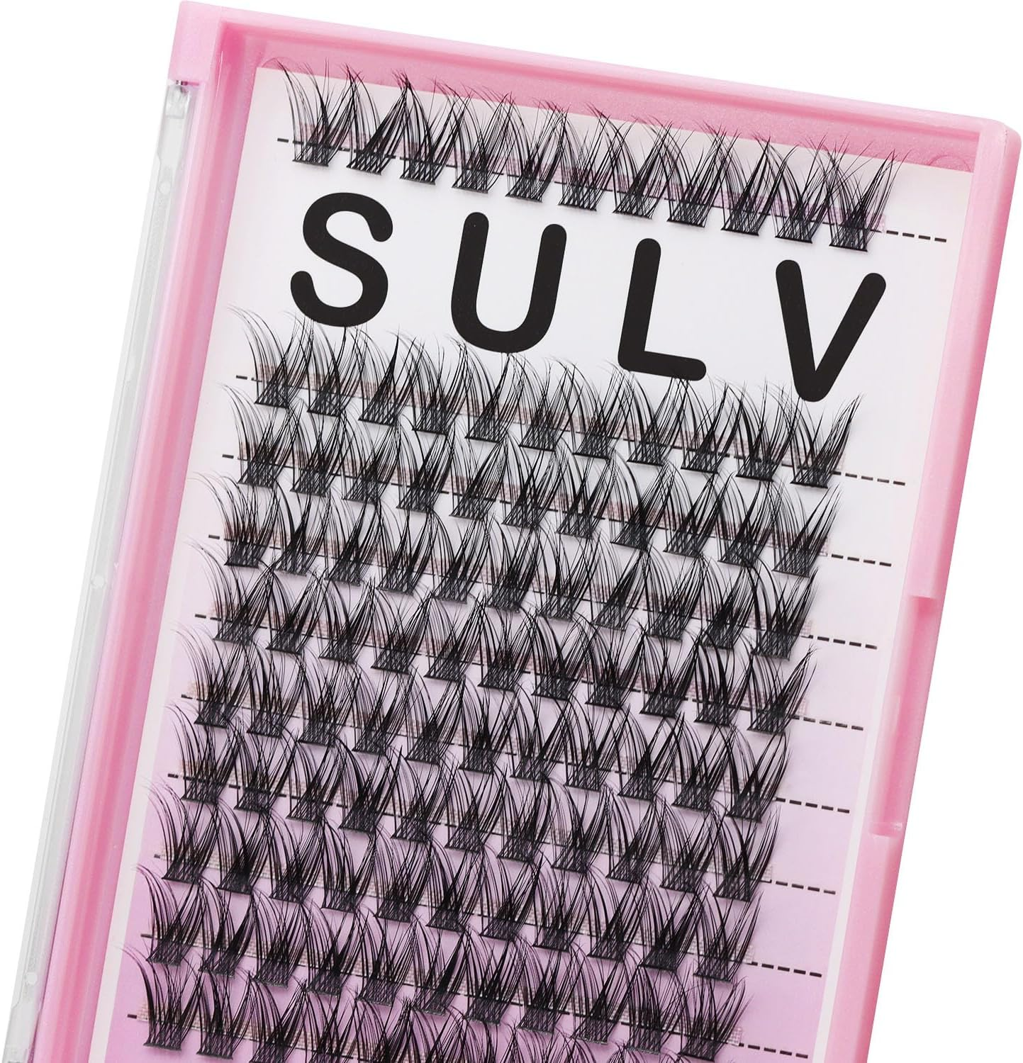 SULV Black False Lash Cluster D Curl 8-20Mm Mixed Large Tray Lashes Extensiond Lashes Wispy Lashes Extensions Dramatic Lash Clusters (D#-12-14-16-18Mm Mixed)