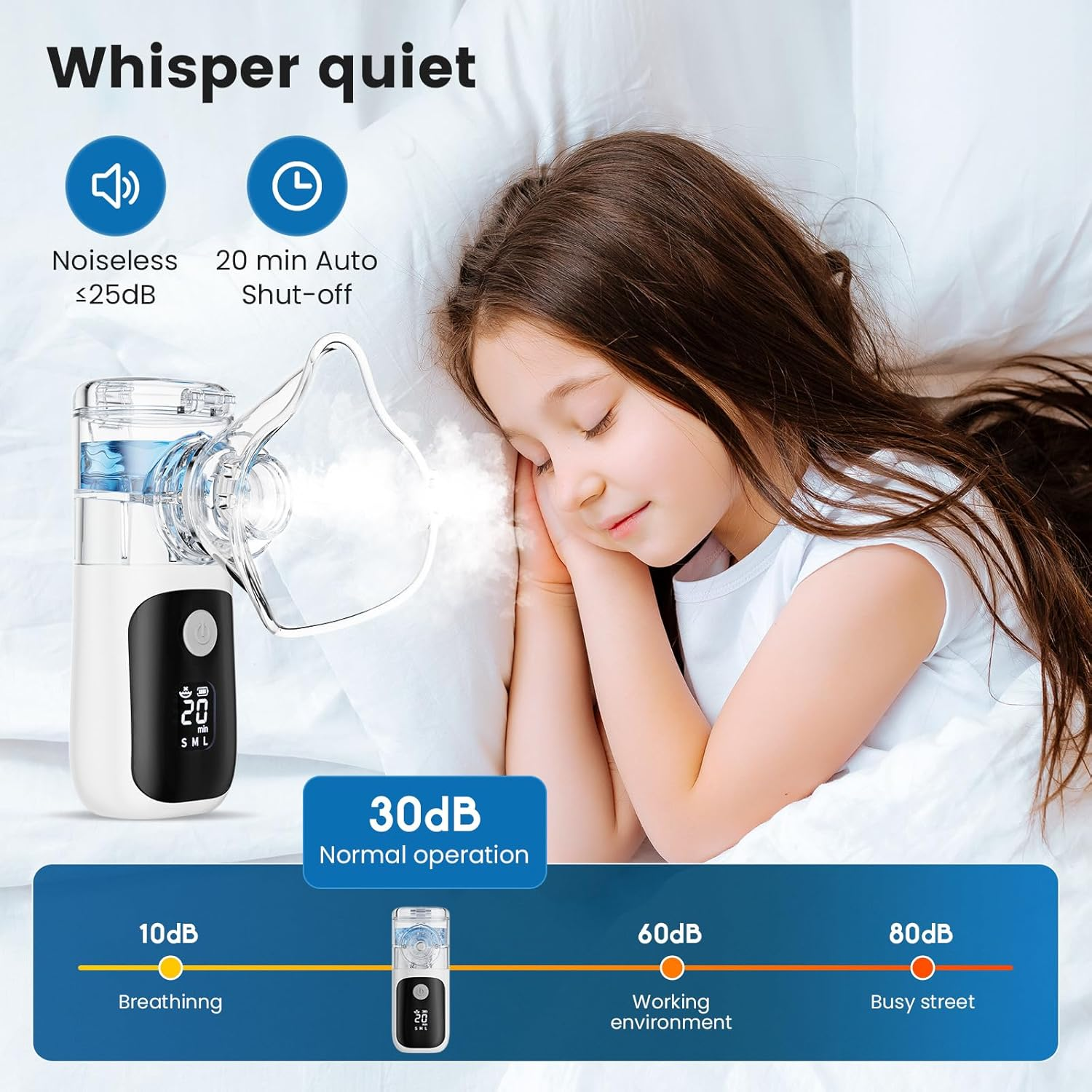 Nebulizer,Portable Nebulizer for Adults and Kids, Portable Nebulizer for Travel and Home Use, Rechargeable Nebulizer with a Remaining Power Display and 3 Optional Gears image number 5