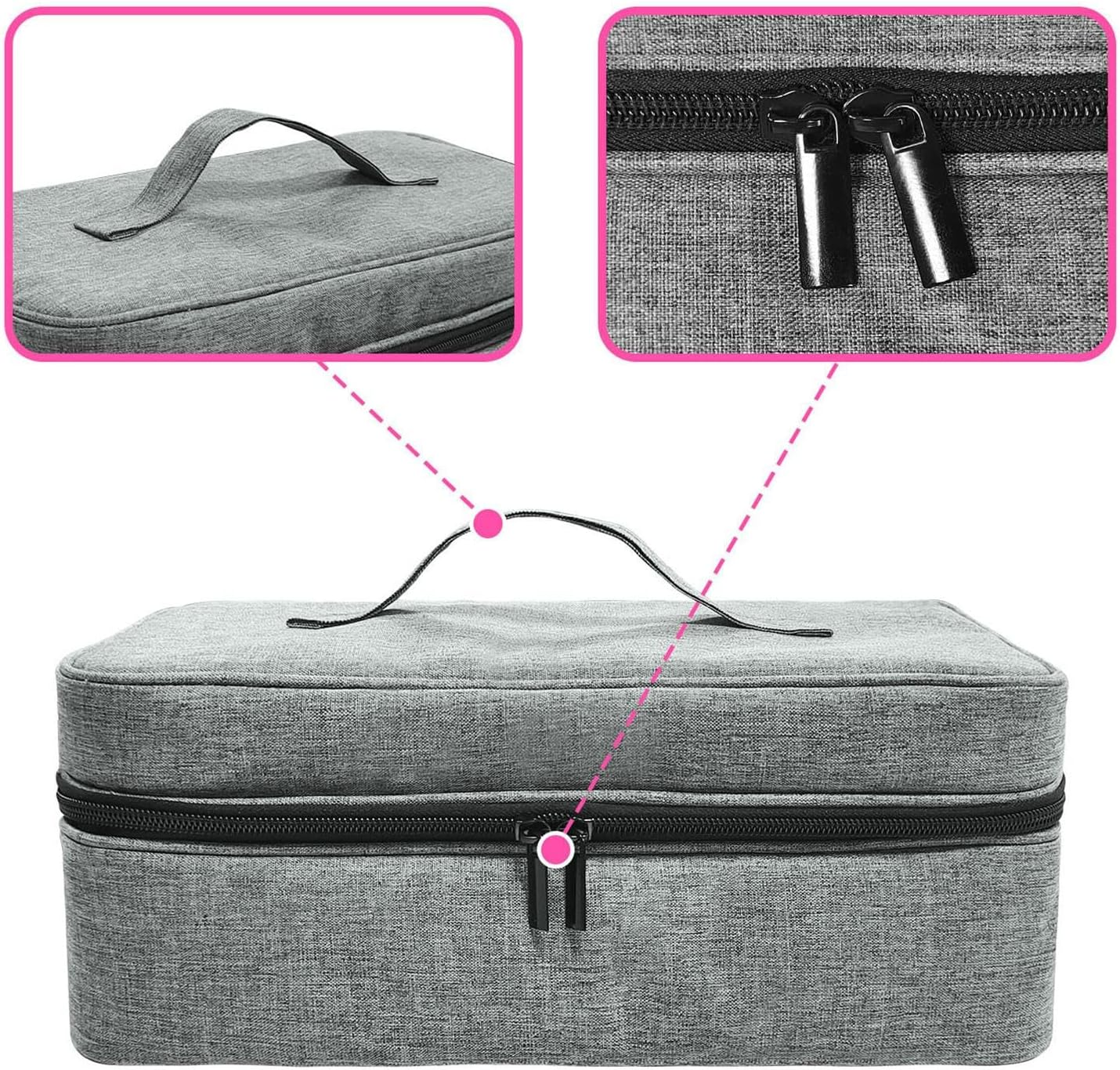 Hair Dryer Travel Case | Curling Iron Carry Pack | with Stainless Large Capacity Hook Hair Tool Travel Bag - for Women Lady Mother Girlfriend Female image number 5