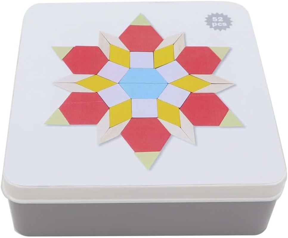 Kaper Kidz Calm & Breezy Pattern Blocks in Tin Box 52-Piece Set image number 3