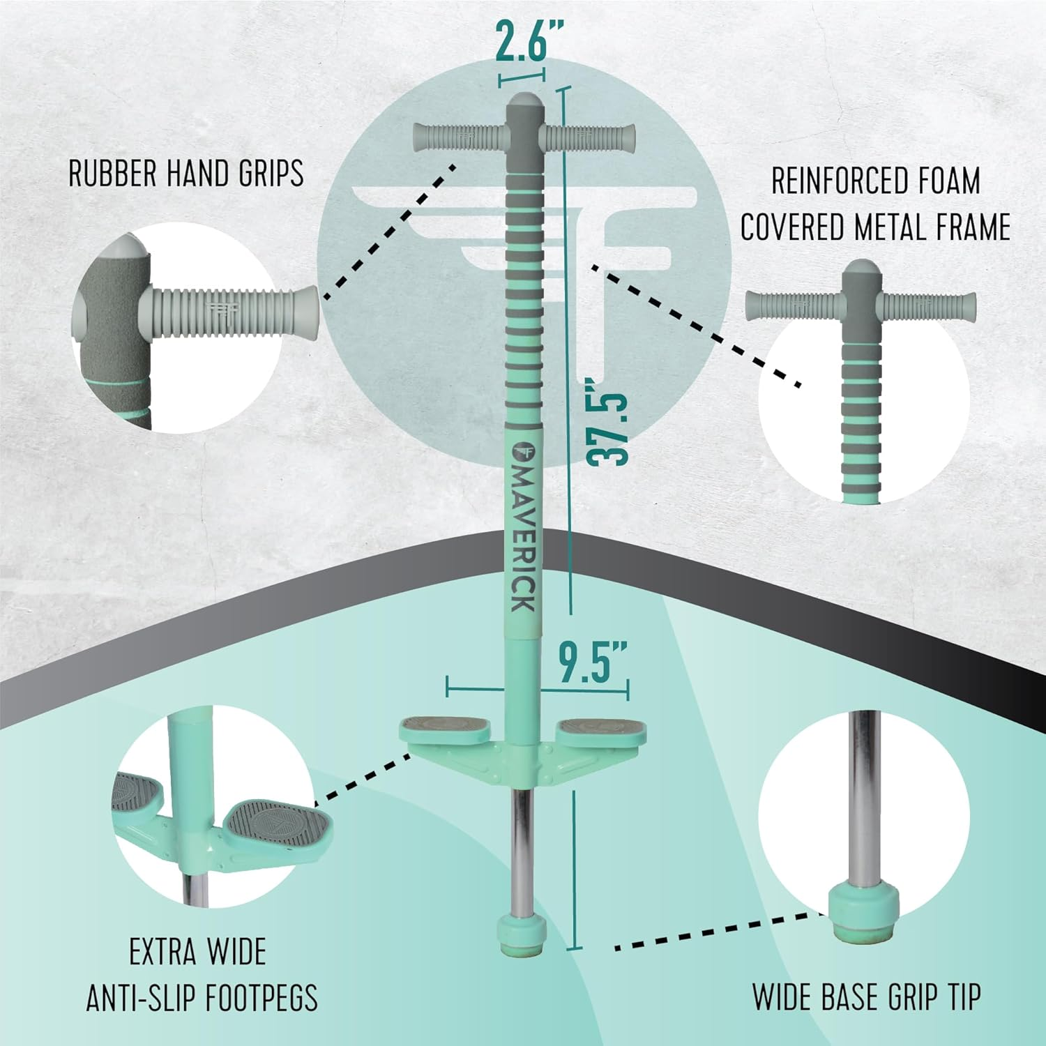 Flybar Foam Maverick Pogo Stick - Blue/White image number 5