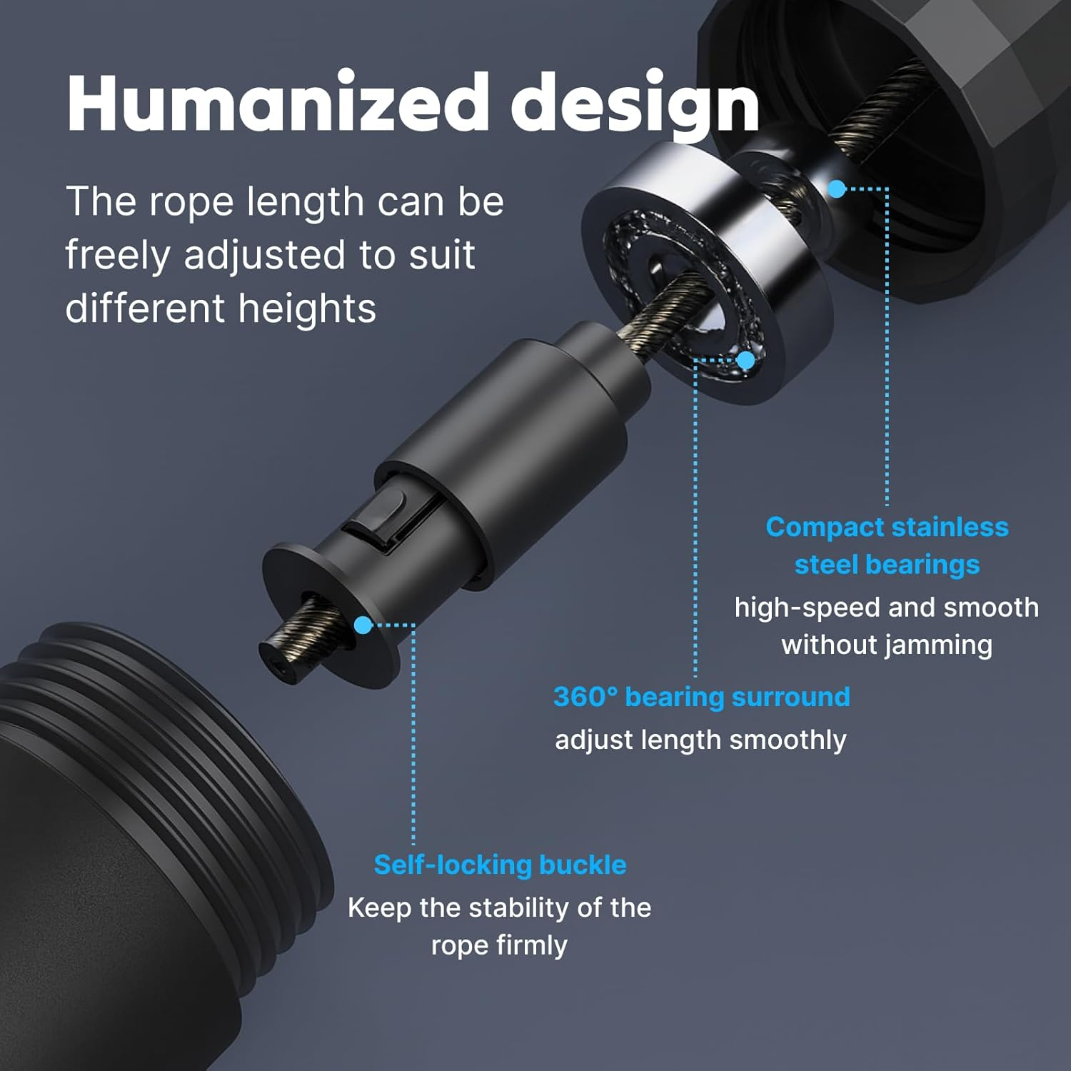 Adjustable Jump Rope Premium Tangle-Free Skipping Rope for Cardio Exercise, Boxing, Aerobic Training, and Speed Workouts, Ergonomic Handles and High Speed Ball Bearings for All Fitness Levels image number 1