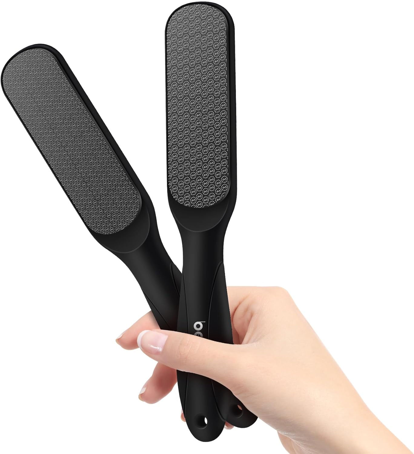 BEZOX Double-Sided Glass Foot File Callus Remover(1 PCS), Foot Scrubber for Dead Skin, Smooth Feet Pedicure Tools for Feet, Pumice Stone for Feet, Heel Scraper for Cracked Heels - Black