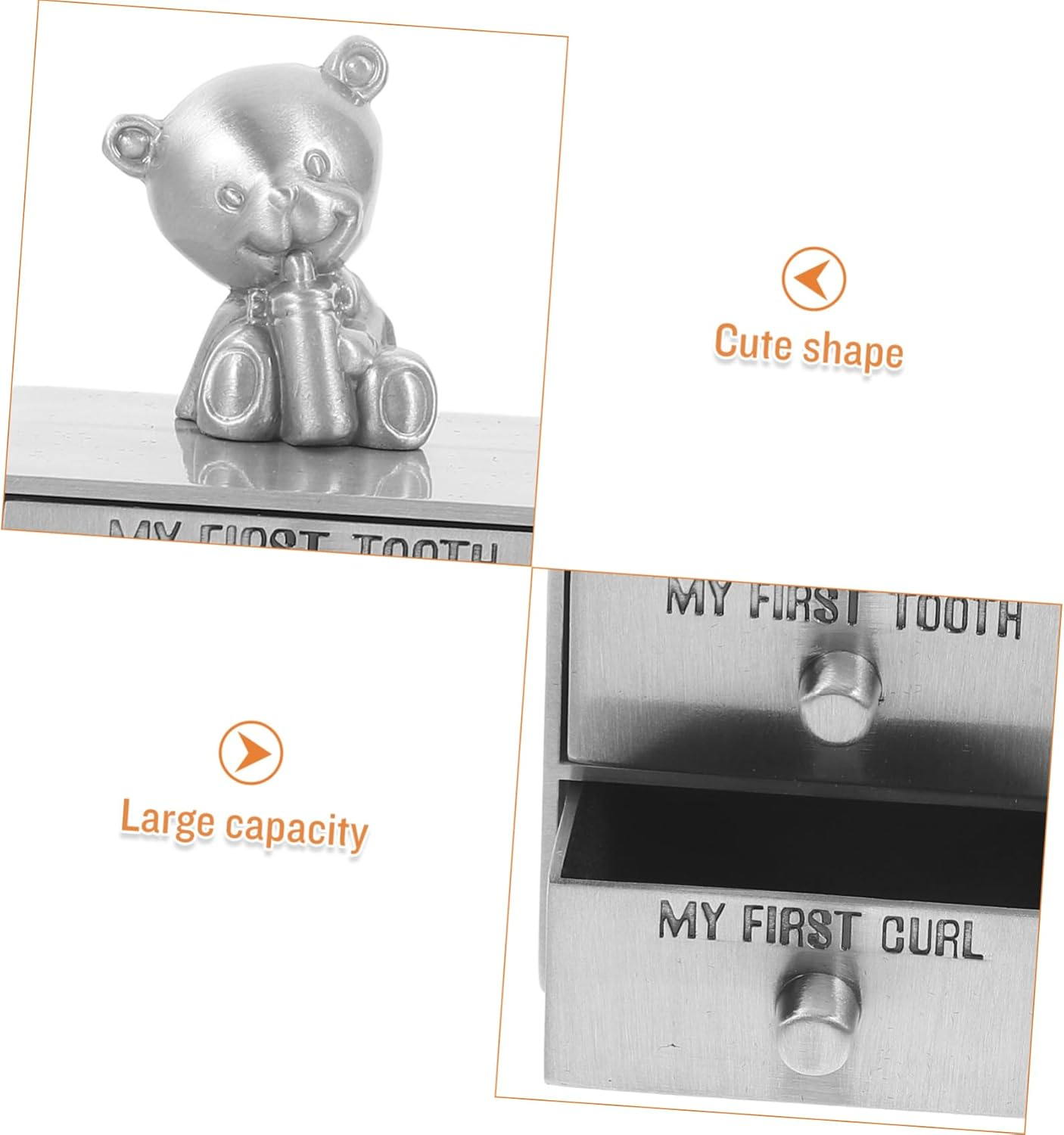 Ibasenice Teeth Storage Box Metal Drawer Type for First Lost Deciduous Tooth and Curl Keepsake Box image number 2
