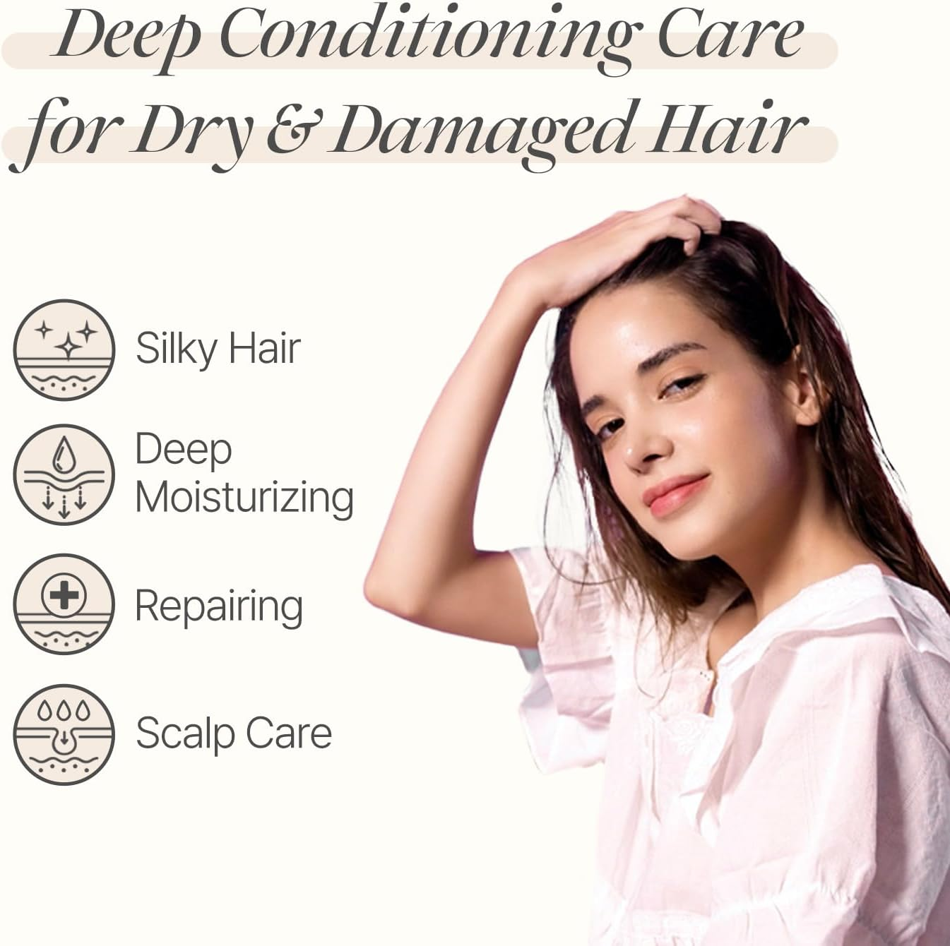 Rose Petal Satin Hair Mask - Intensive Nourishing & Repairing Cap Mask for Silky, Moisturizing Hair, Strengthens Scalp, Rose Essence Treatment (5Ea) image number 4