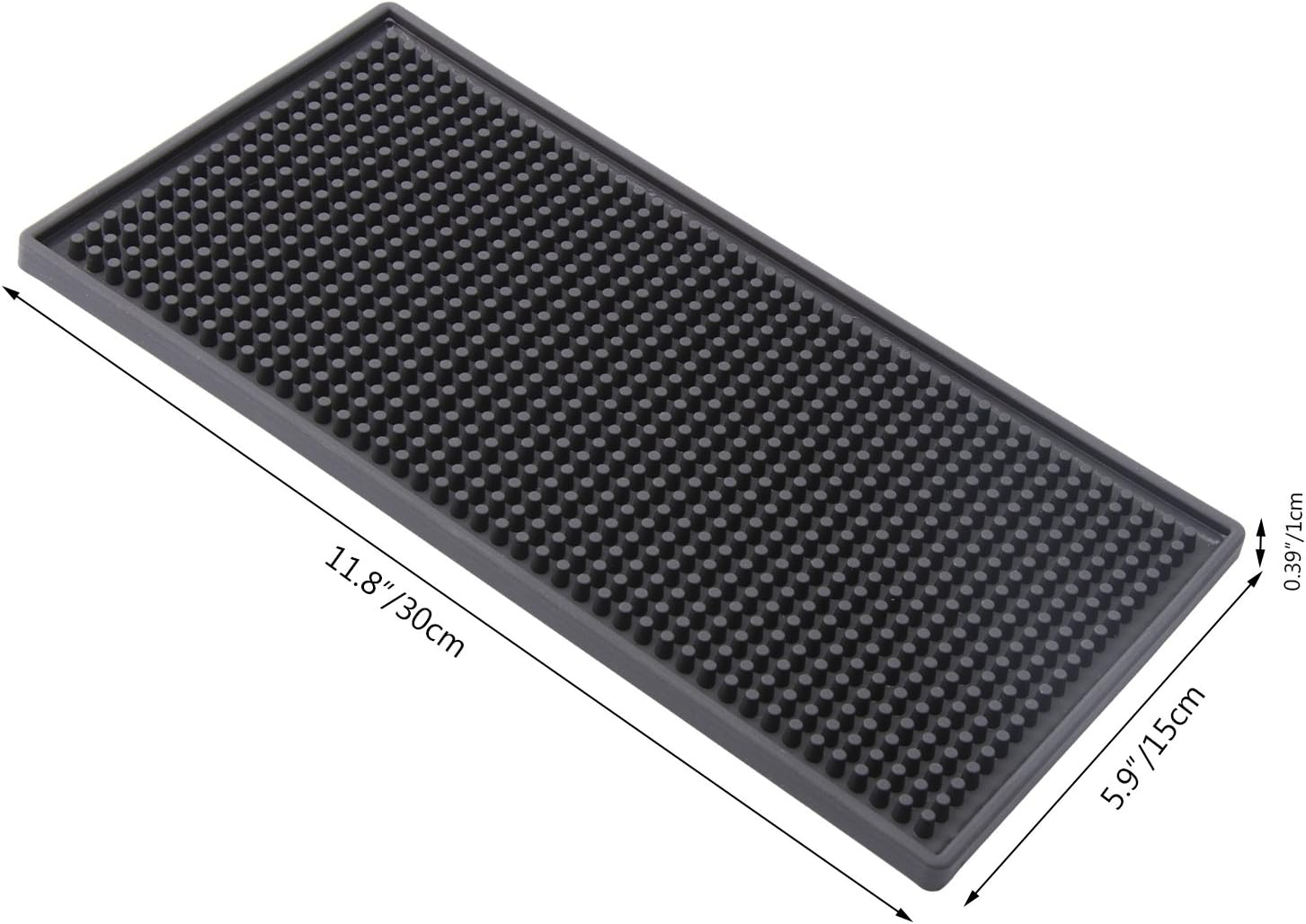 Facmogu 2PCS 12" X 6" Rubber Bar Mats, PVC Bar Service Mats for Cocktail Bartender, Spill Cup Pads Glass Whiskey Coffee Wine Tea Beer Coaster Placemats