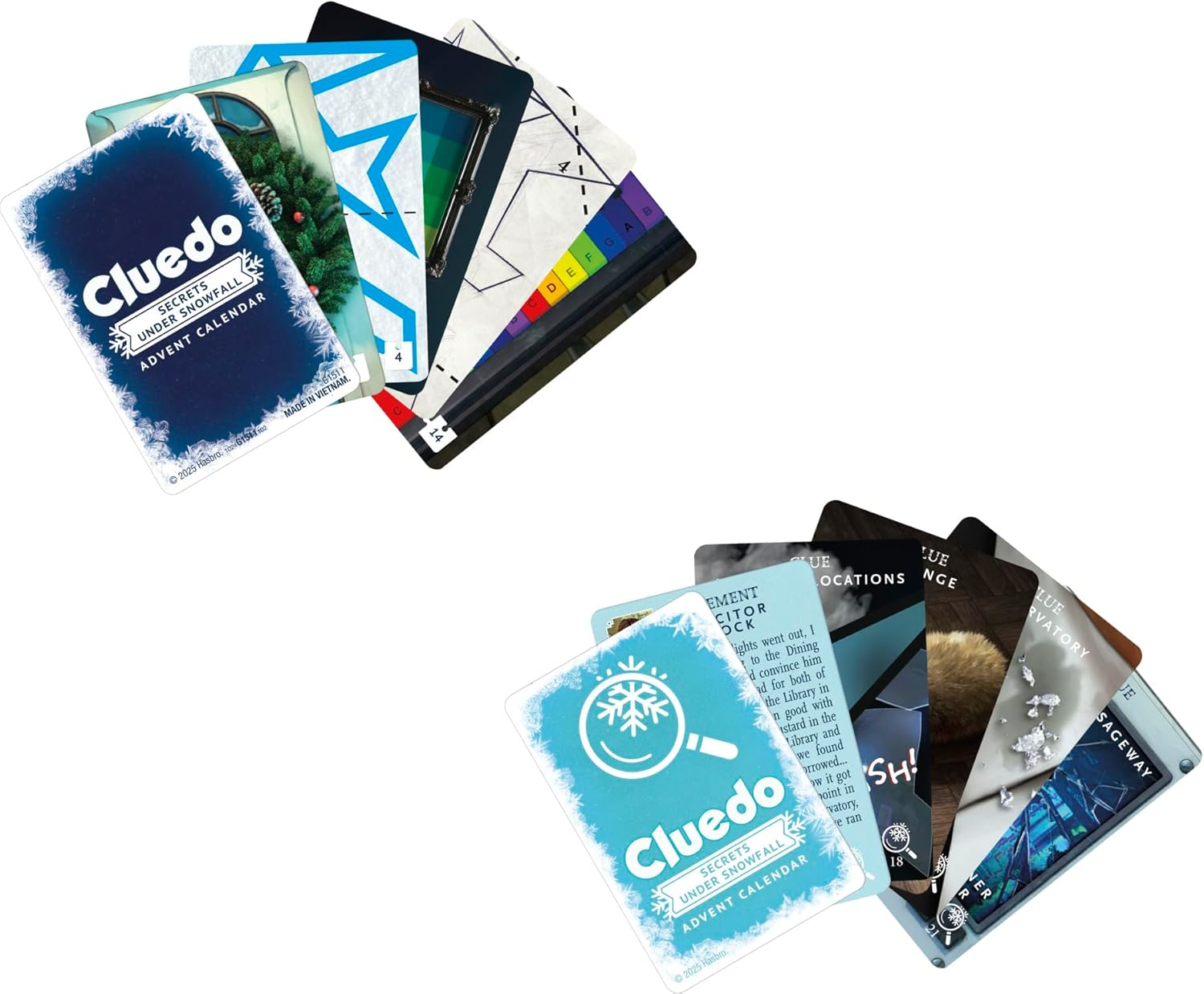 Clue Advent Calendar: Secrets under Snowfall | 24 Days | Family Mystery Games | with 6 Winter-Themed Tokens and Surprise | Ages 10+ | 1+ Players image number 3