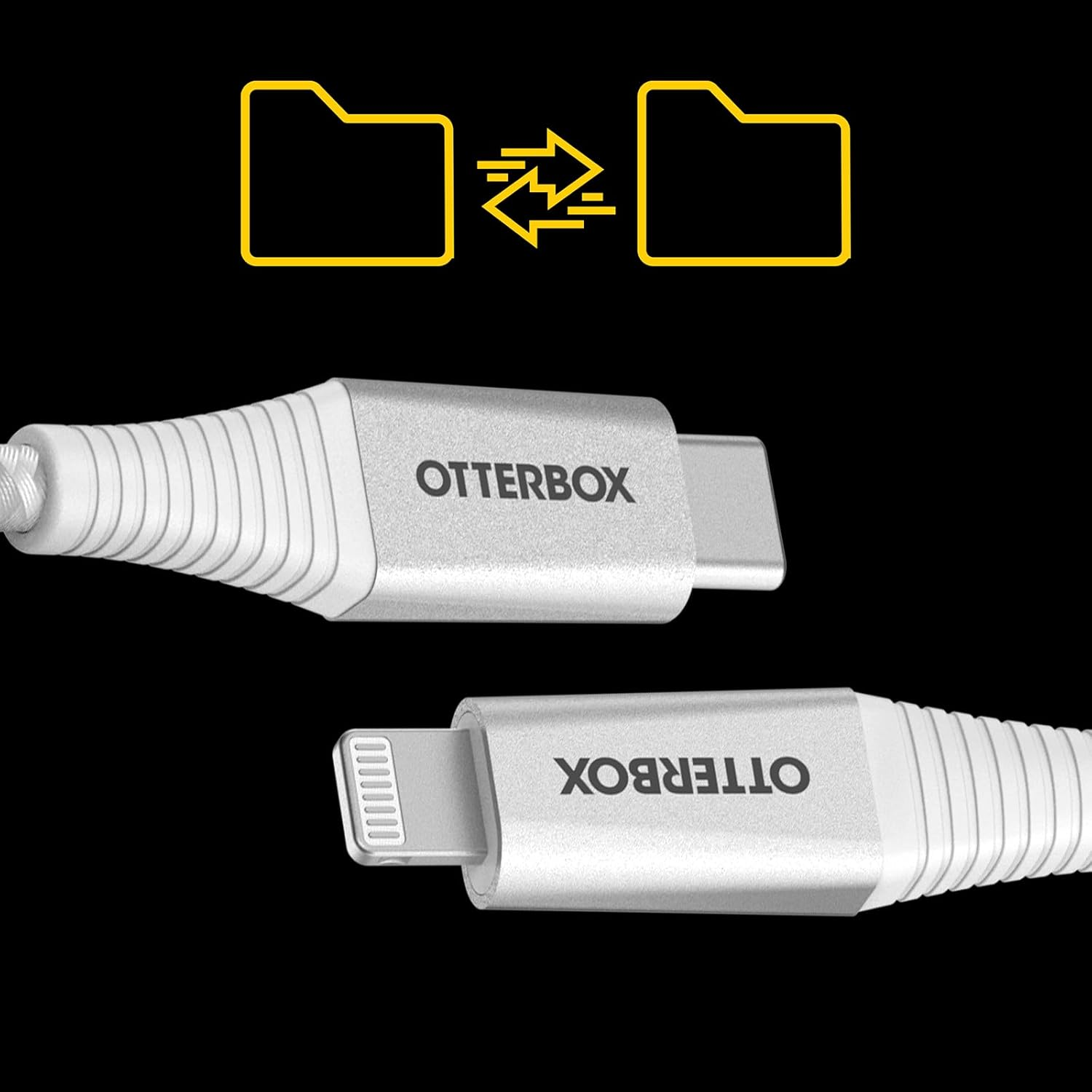 Otterbox Premium Pro Fast Charge Lightning to USB-C Cable, 2 Metre Length, White image number 1