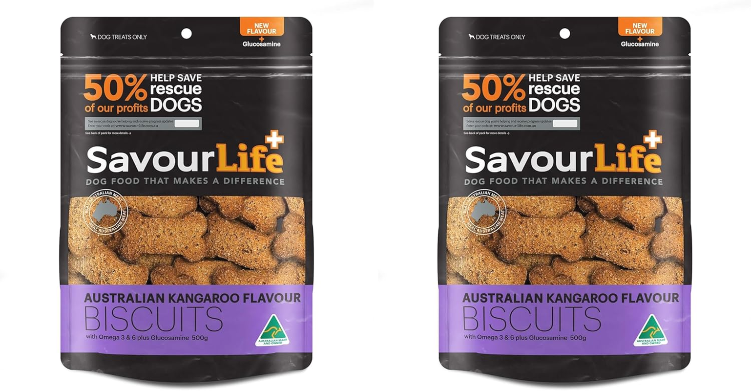 Savourlife Dog Treats, Australian Kangaroo Biscuits - High Protein, 500G image number 3
