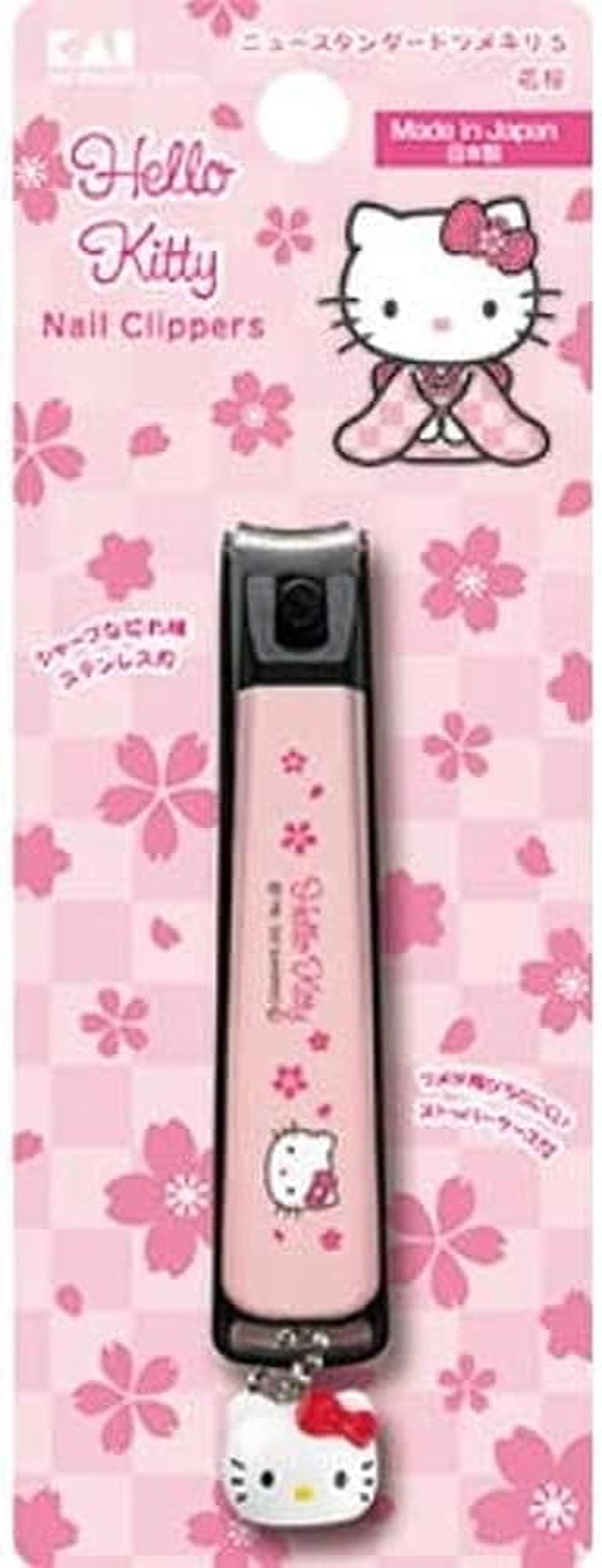 Kai KAI KK2536 Kitty Japanese Style New Standard S Flower Cherry Blossom Curved Blade Nail Clipper, Made in Japan image number 2
