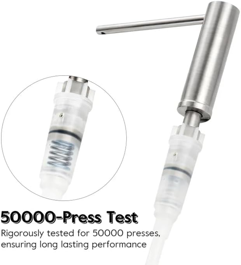 Soap Dispenser for Kitchen Sink Brushed Nickel Stainless Steel Countertop Pump Hand Lotion Built in Bottlend Lotion Built in Bottle image number 5