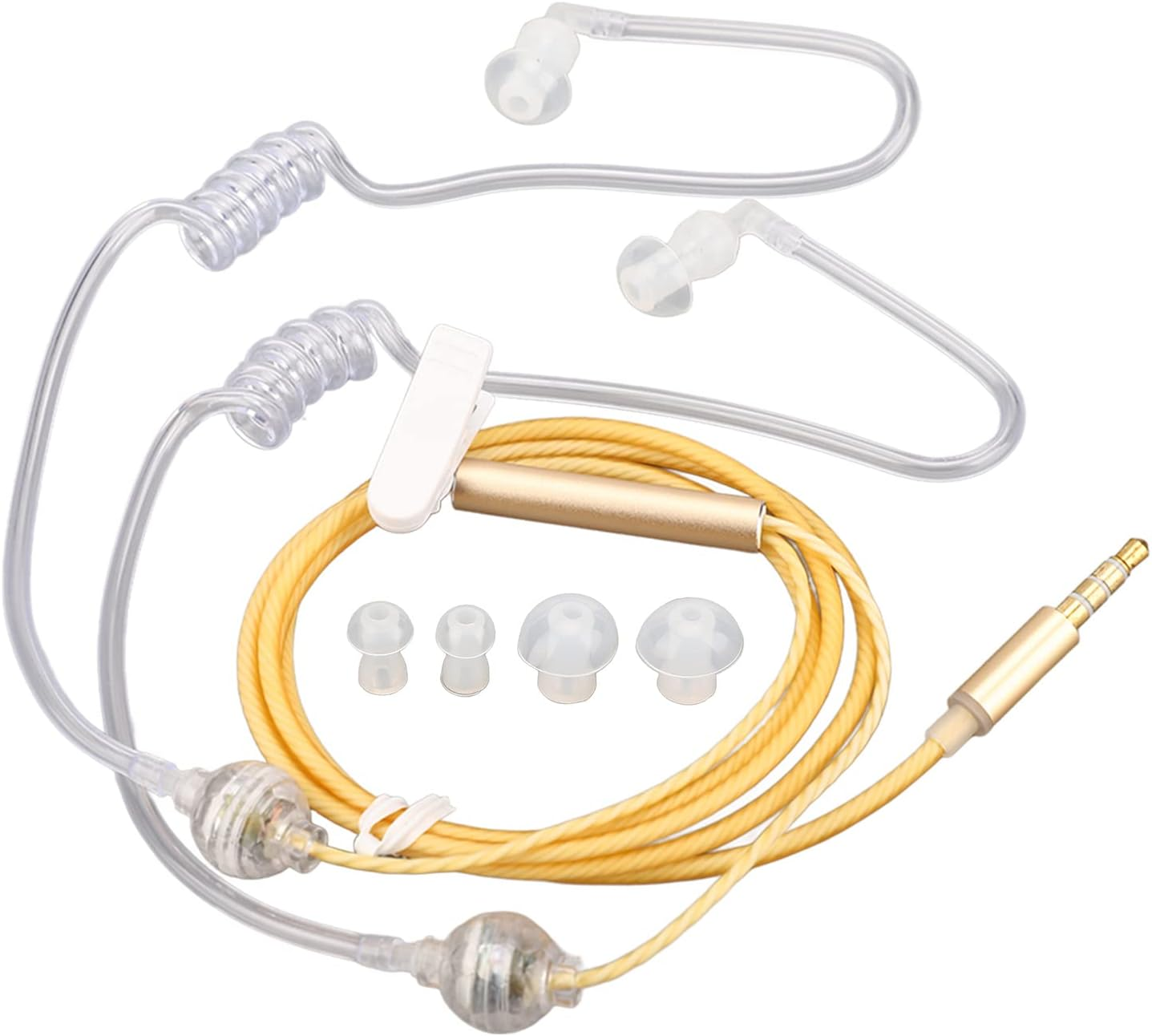 OEBUAFI Radiation- Noise Canceling Headphones, 3.5Mm Air Tube Headphones, Ergonomic Binaural Earbuds for Tablet Gym (Orange) - Orange image number 4