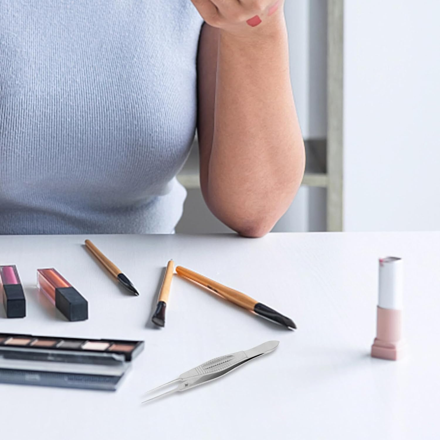 CONGARTENO Steel Eyelid Massage Tweezers Meibomian Gland Expressor Forceps for Unclogging Glands and Inverted Eyelids Smooth Edges for Clinic and Home Use image number 6