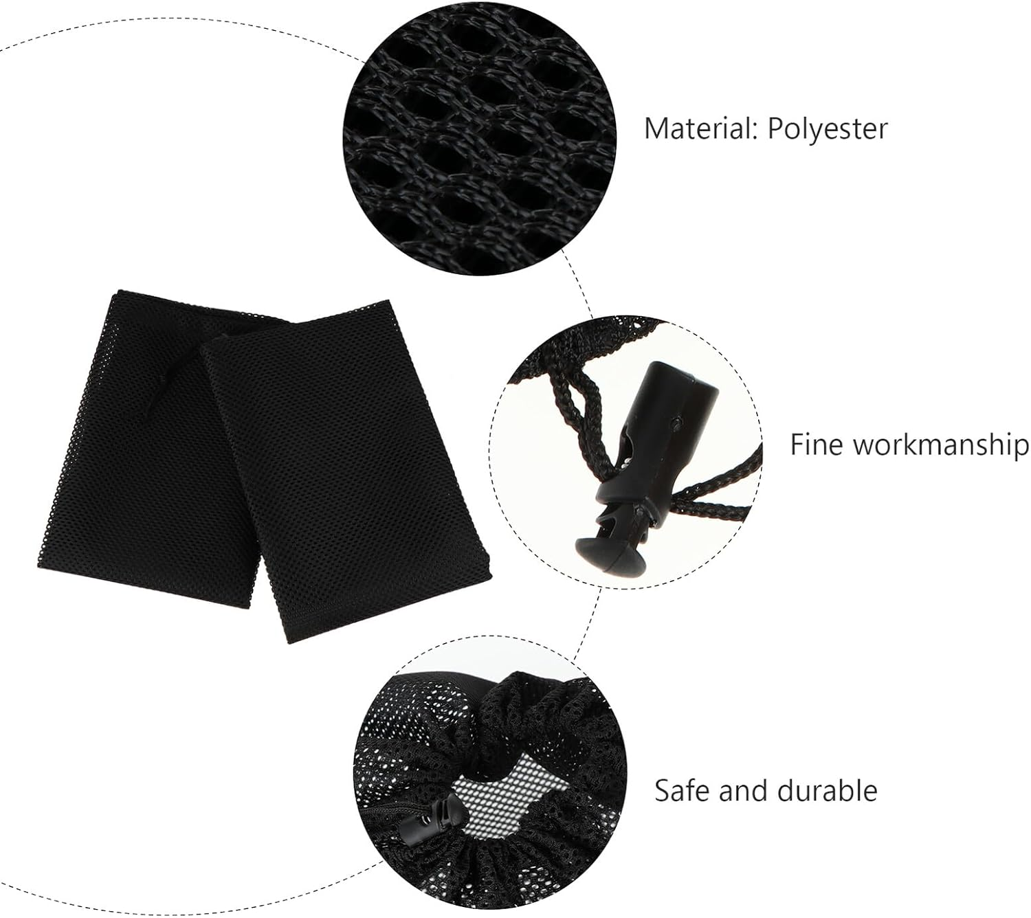 TEHAUX 2Pcs Large Water Pump Mesh Filter Bags with Drawstring Pump Barrier Net for Outdoor Fountain and Aquarium Clean Protective Mesh Pouch and Fish Safety image number 1