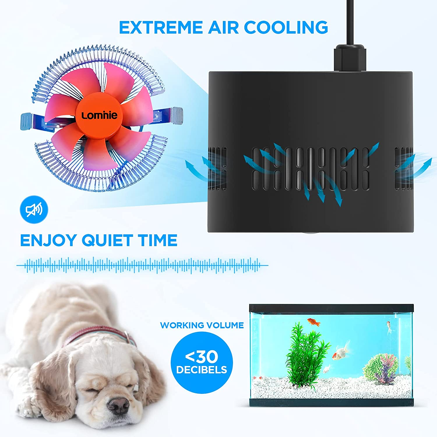 LED Aquarium Light, Dimmer Control 0-100% Brightness 70W Planted Fish Tank Light Asta120 Clamp Clip Lamp for Freshwater Refugium Algae Fish Tank with Gooseneck image number 5