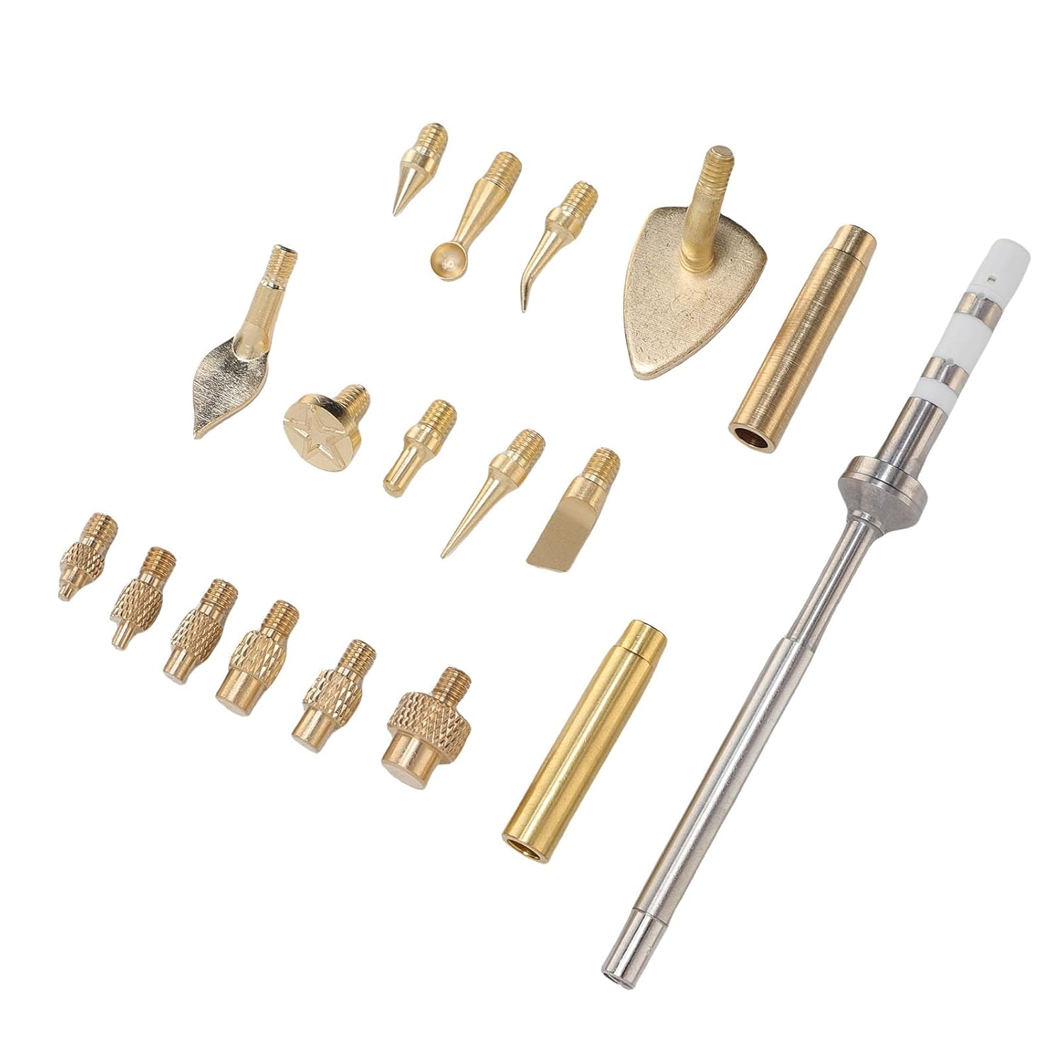 Heat Set Insert Tool 3D Printing Smoothing Kit, Brass Tips Female Thread, Compatible TS100 Soldering Iron 18PCS for ABS PLA Nylon Model Finishing image number 6