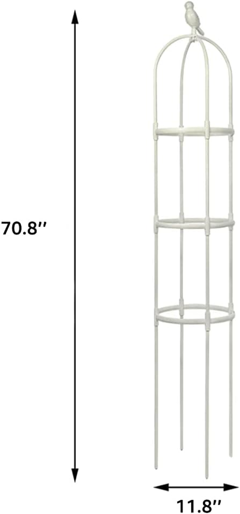Anothera Garden Trellis for Climbing Plants 6Ft Outdoor Tower Obelisk Garden Trellis Tall Potted Plants Support Flowers （White） image number 2