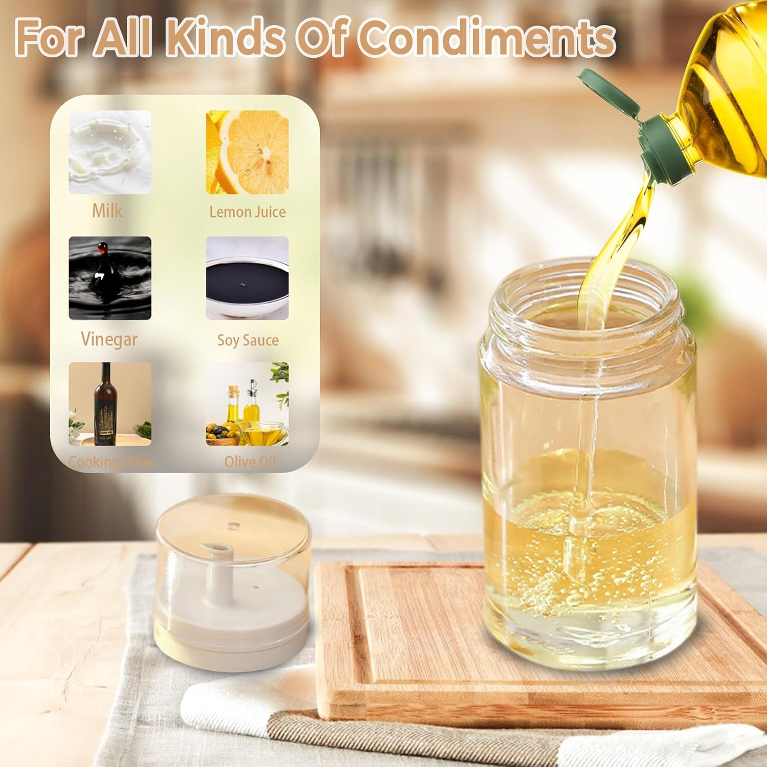 Small Glass Oil and Vinegar Dispenser Bottles - 100Ml (3.38Oz) - Leakproof, Perfect for Kitchen Use image number 4