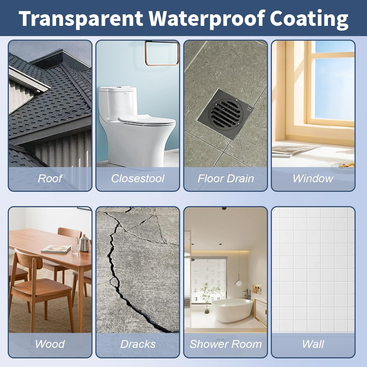 Transparent Waterproof Coating, Waterproof Sealant, Invisible Waterproof Agent, Suitable for Waterproofing and Anti-Seepage on Concrete and Ceramic Tile Surfaces(10.58 Oz) image number 6