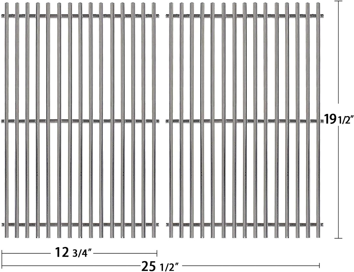Hongso 7528 19.5 Inches #304 Stainless Steel Cooking Grill Grates Replacement for Weber Genesis E and S Series 300 E310 E320 S310 S320 Gas Grills, 2-Pack SCG528 image number 4