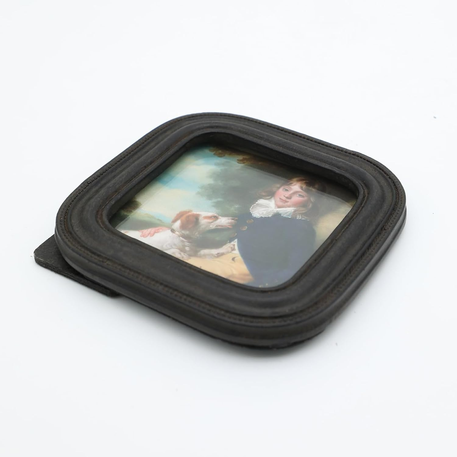 SYLVIA'S SHOP 3X3 Small Vintage Picture Frame, Mini Antique Black Grey Ornate Square Photo Frame, for Tabletop and Wall Display, Retro Home Decor, Old Fashioned Photo Gallery Art image number 4