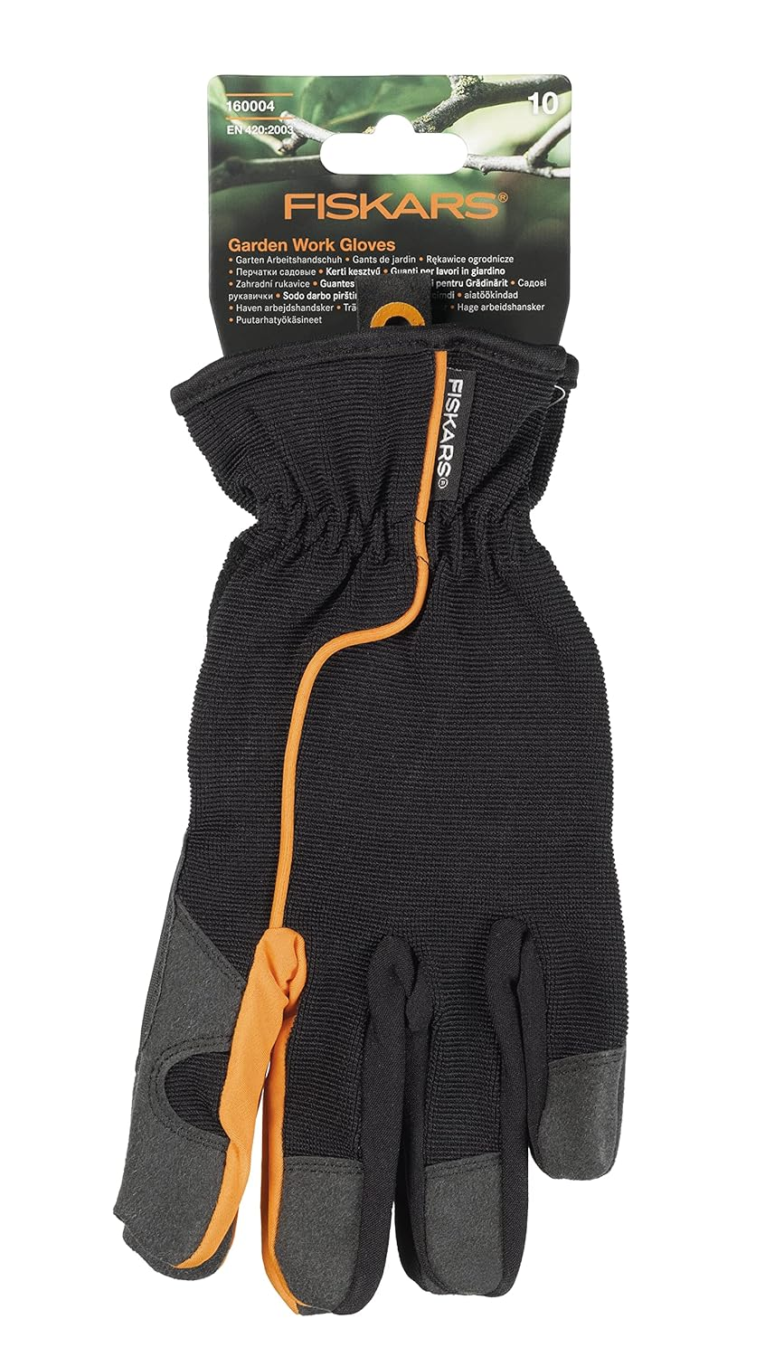 Fiskars Work Gloves - SIZE 10, Black/Orange, 1003477 image number 3