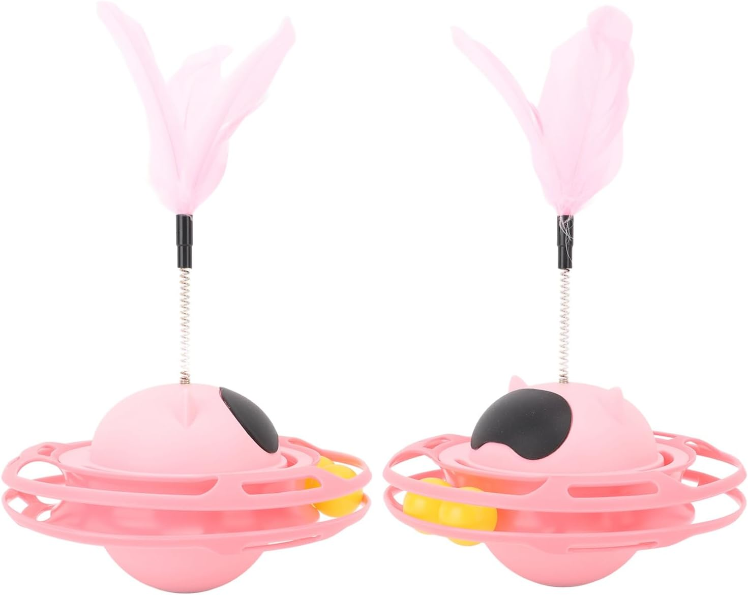 Indoor Cat Toy,Interactive Cat Toy with Wheel,Ball Track Toy with Cat Stick,Circle Turntable Cat Toy,Round Cat Toy with Feature /750