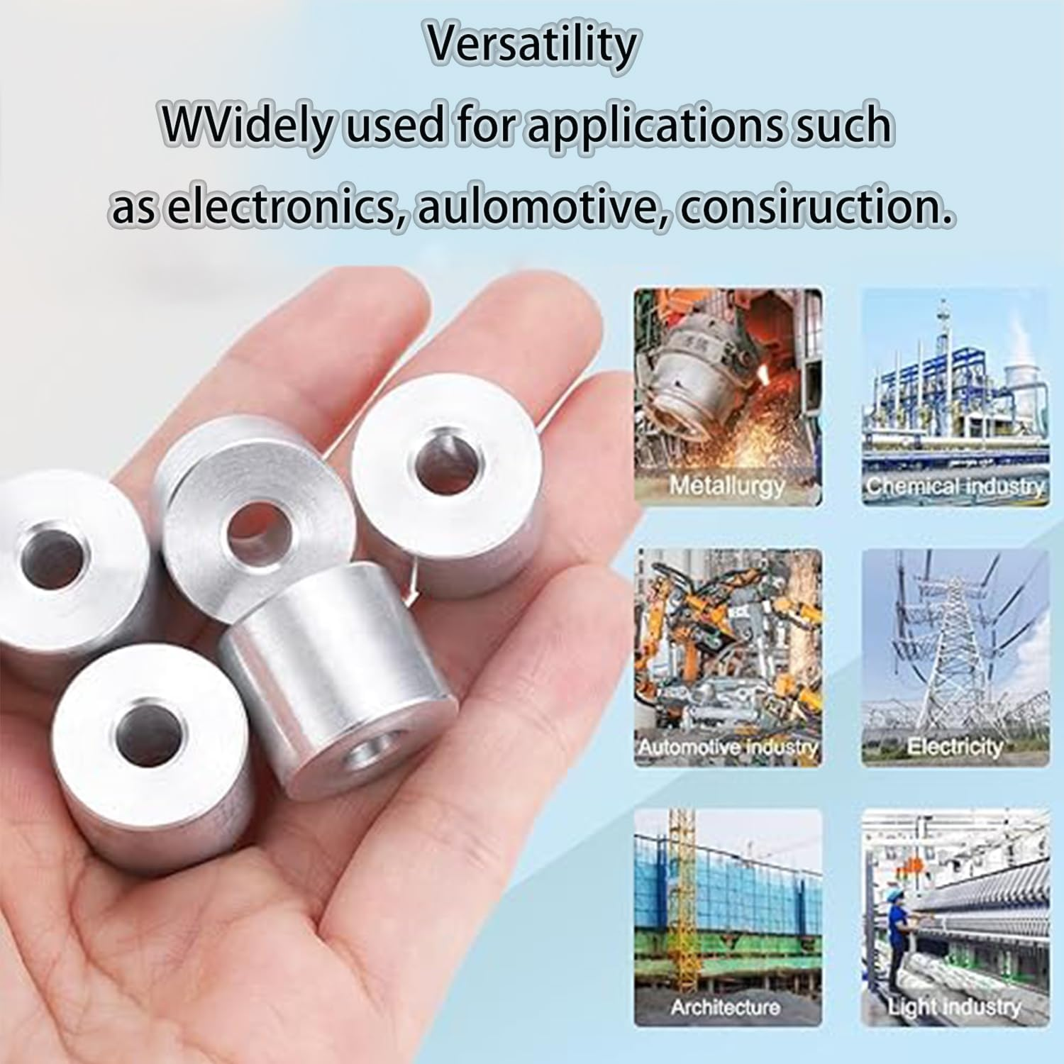 Roczential 10-Pack M6 Stainless Steel Spacers, Metal Spacer 6.1Mm ID X 10Mm OD X 10Mm L Spacer Screw Standoff round for 1/4" or M6 Screw Bolts image number 3