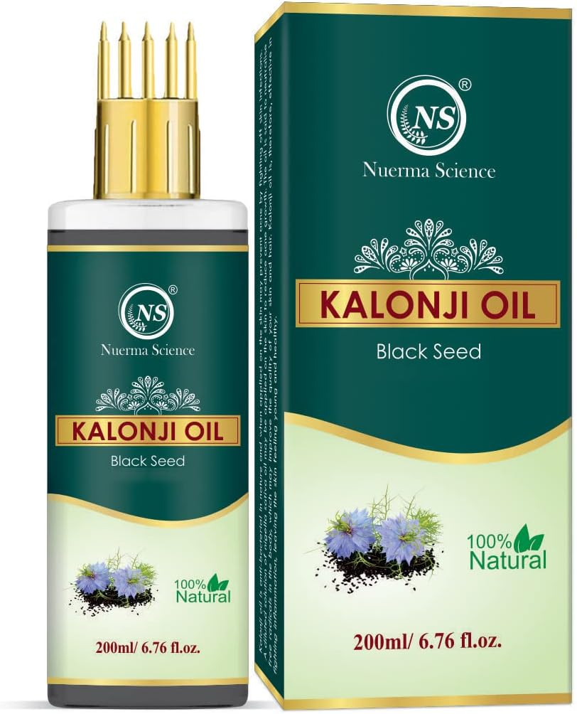 Nuerma Science Kalonji Hair Oil (Black Seed Oil) with Comb Applicator for More Deep Nourishment & Strong Healthy Hair-100Ml