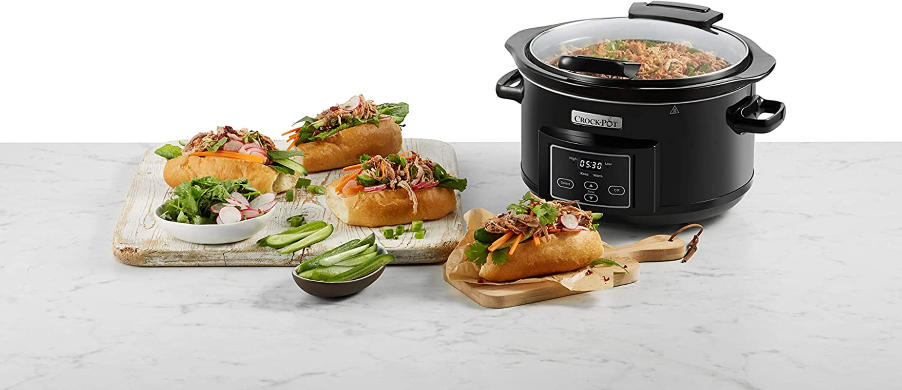 Crock-Pot Digital Slow Cooker with Hinged Lid, Programmable Display, 4.7L (4 People), Keep Warm Function, Dark Stainless Steel, CHP550 image number 6