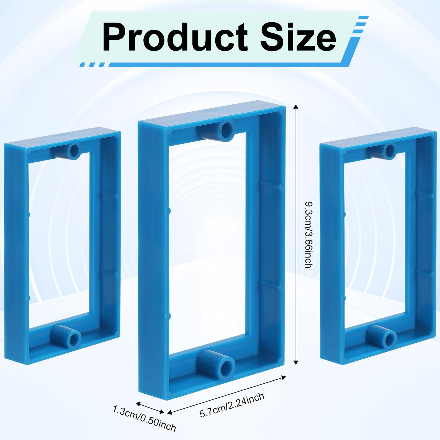 3 Pieces Electrical Box Extender Single Gang 1/2" Electrical Box Extender Junction Box Extender for Electrical Box and Electrical Outlet Switches (Blue) image number 6