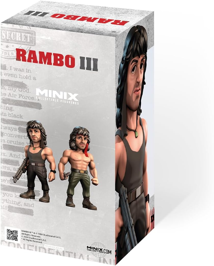 Minix Movies 110 Rambo III with T-Shirt Collectible Figure Toy, 12 Cm Height image number 2
