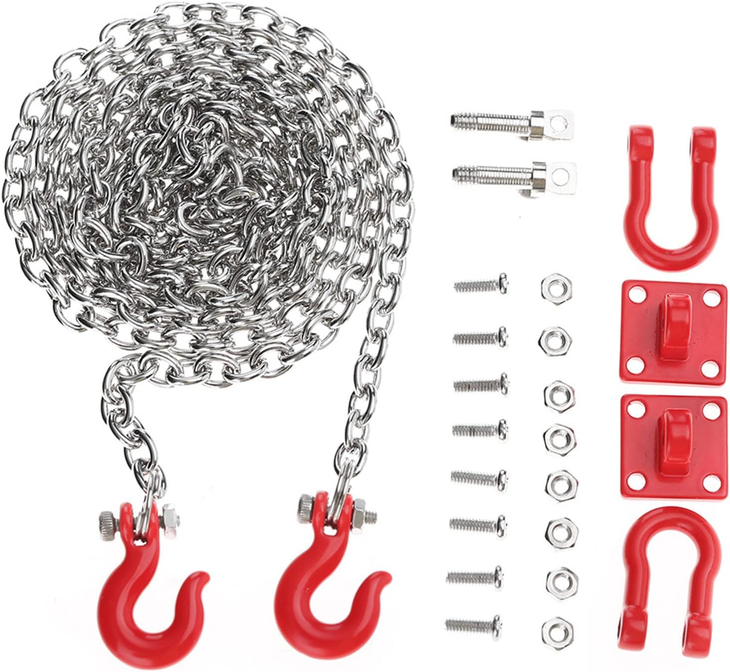 Tow Hook Trailer Chain for 1:10 RC Car Crawler, U Shaped RC Car Tow Hook for RC Climbing Crawler Car, RC Trailer Chain Hook Tow Rope for Traxxas, Hsp, Redcat, Tamiya, Axial, Scx10 image number 3