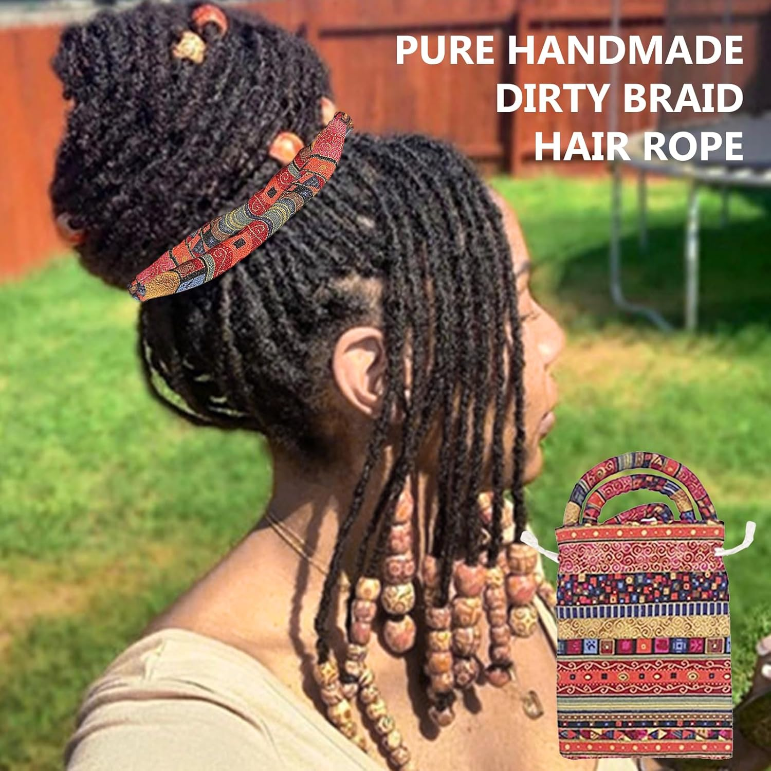 Pack of 2 Spiral Lock Hair Bands Dreadlock Accessories Dreadlock Hair Scrunchie Spiral Fabric Dreadlock for Women and Men Ponytail Holder Colourful Bendable Hair Ties Long Dreads Thick Curly Hair image number 1